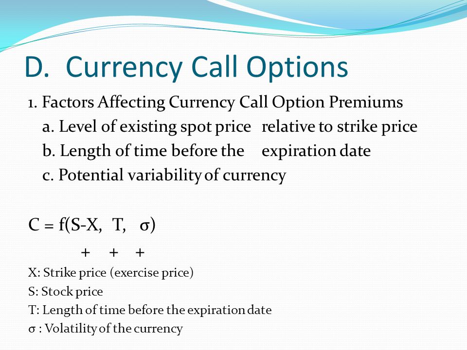 strike price currency options
